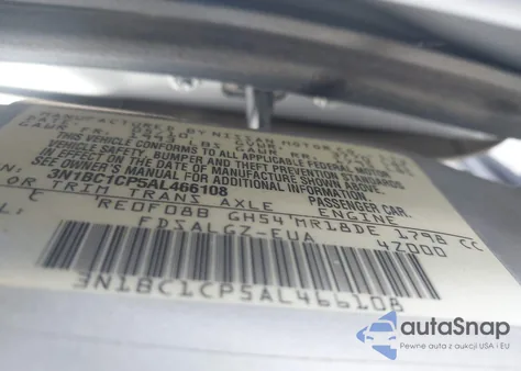 2010 Nissan Versa S/Sl z USA, uszkodzony, nr VIN 3N1BC1CP5AL466A08